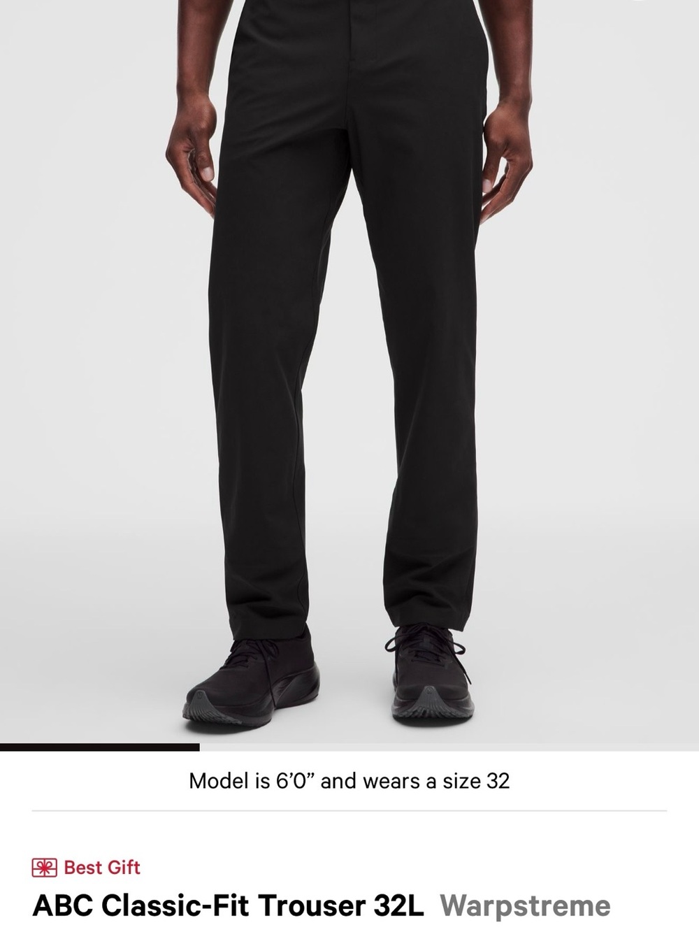 Lululemon Men's ABC Trouser Stretch Cotton VersaTwill Black Size 33